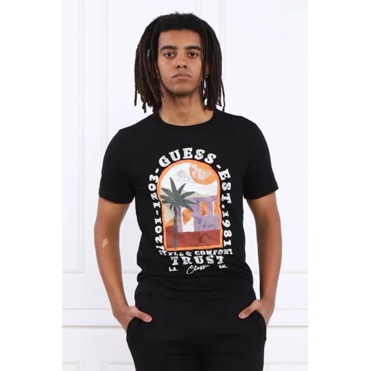 GUESS T-shirt PALM WINDOW | Slim Fit ze sklepu Gomez Fashion Store w kategorii T-shirty męskie - zdjęcie 172901677