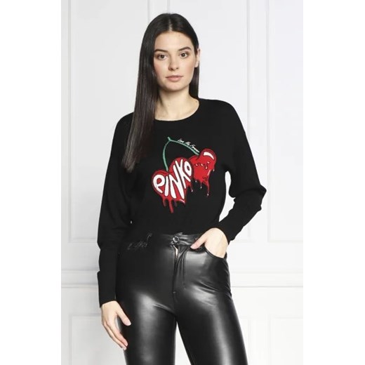 Pinko Wełniany sweter MERCURIO MAGLIA 100 WO + JACQU | Regular Fit Pinko L okazja Gomez Fashion Store