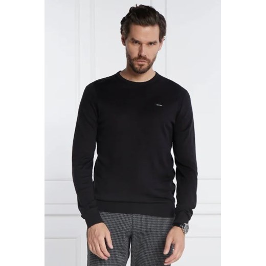 Calvin Klein Sweter SILK BLEND CN | Slim Fit | z dodatkiem jedwabiu ze sklepu Gomez Fashion Store w kategorii Swetry męskie - zdjęcie 172903896