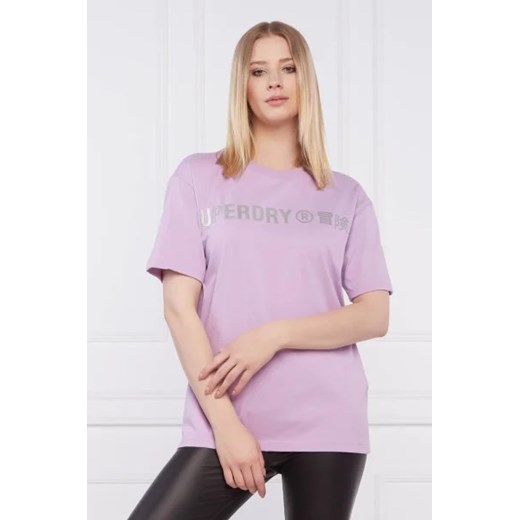 Superdry T-shirt linear | Loose fit ze sklepu Gomez Fashion Store w kategorii Bluzki damskie - zdjęcie 172904039