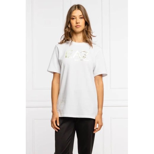 EA7 T-shirt | Regular Fit ze sklepu Gomez Fashion Store w kategorii Bluzki damskie - zdjęcie 172907626