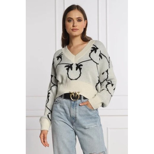 Pinko Wełniany sweter MIRARI | Cropped Fit ze sklepu Gomez Fashion Store w kategorii Swetry damskie - zdjęcie 172910308