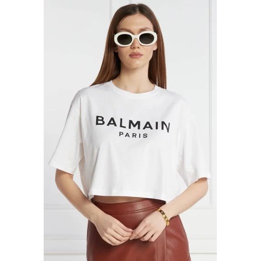 Balmain T-shirt CROPPED | Regular Fit ze sklepu Gomez Fashion Store w kategorii Bluzki damskie - zdjęcie 172915889