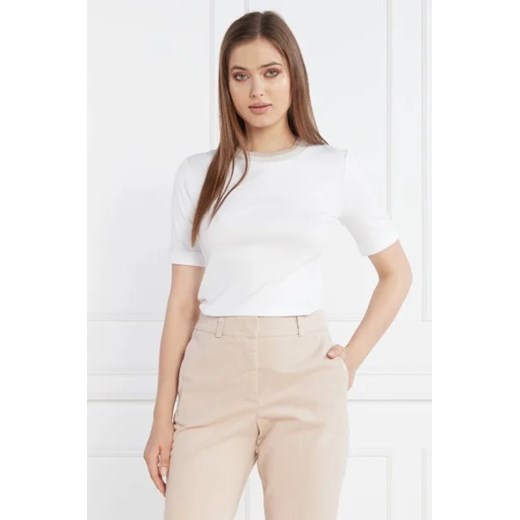 Peserico Wełniany t-shirt | Regular Fit | z dodatkiem jedwabiu Peserico 36 okazja Gomez Fashion Store