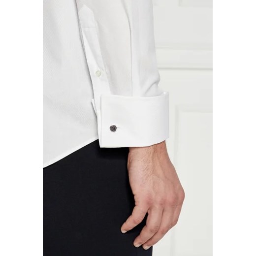 Koszula męska BOSS HUGO z długimi rękawami biała z klasycznym kołnierzykiem elegancka