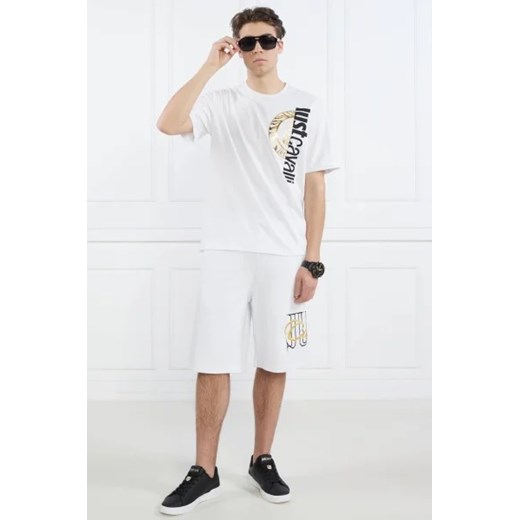 T-shirt męski Just Cavalli z napisami z krótkimi rękawami