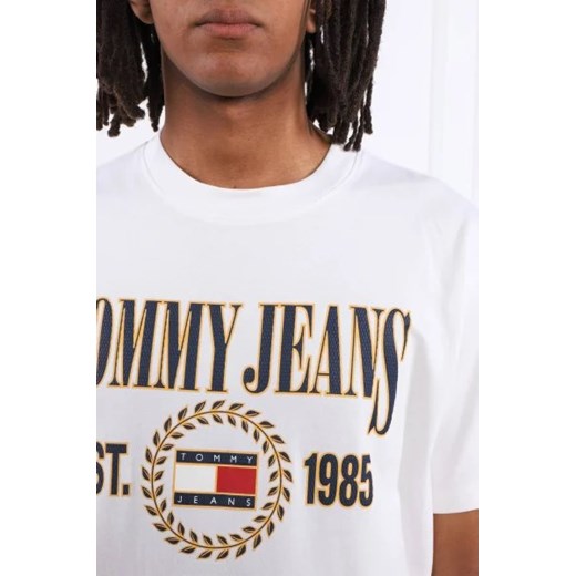 T-shirt męski biały Tommy Jeans z krótkim rękawem 