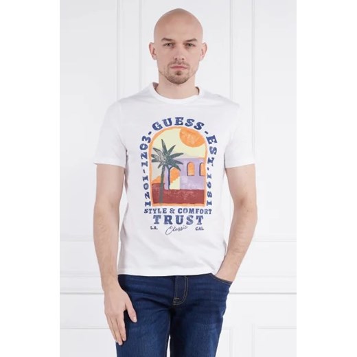 GUESS T-shirt PALM WINDOW | Slim Fit Guess XL promocja Gomez Fashion Store