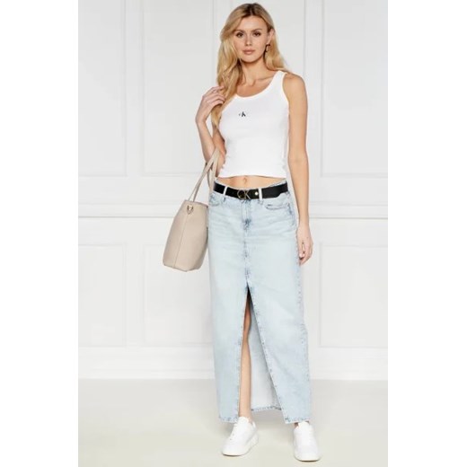 CALVIN KLEIN JEANS Top WOVEN LABEL | Slim Fit M okazyjna cena Gomez Fashion Store