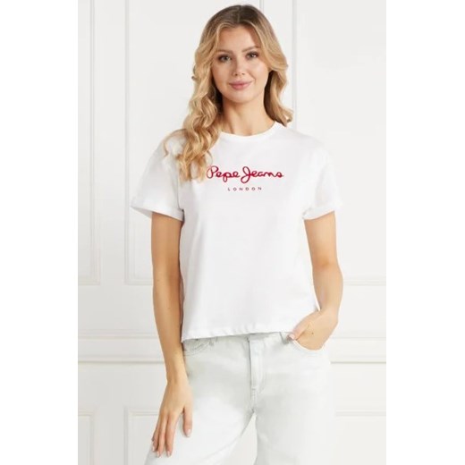 Pepe Jeans London T-shirt HELGA | Regular Fit ze sklepu Gomez Fashion Store w kategorii Bluzki damskie - zdjęcie 172927239