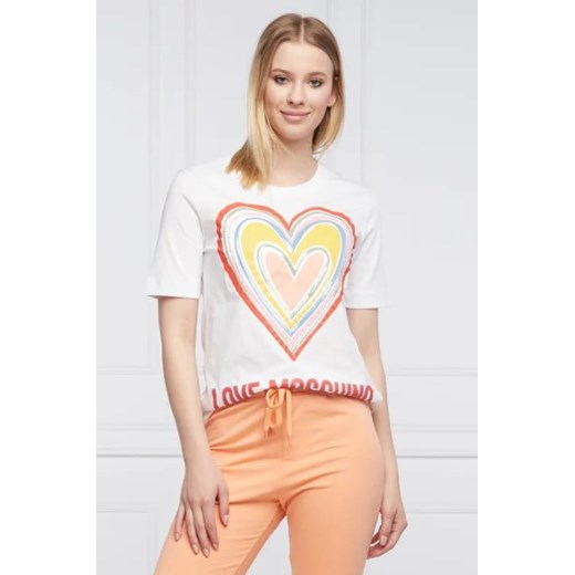 Love Moschino T-shirt | Regular Fit ze sklepu Gomez Fashion Store w kategorii Bluzki damskie - zdjęcie 172928157