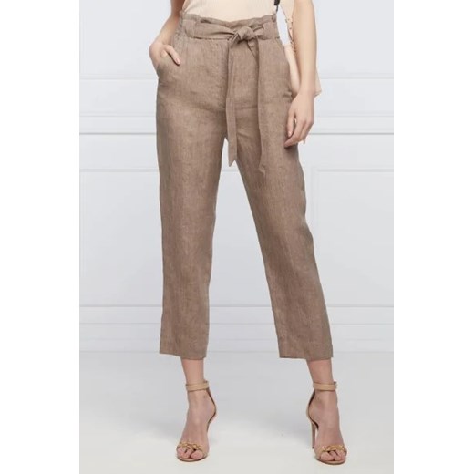 Marella Lniane spodnie NEGRAR | Cropped Fit ze sklepu Gomez Fashion Store w kategorii Spodnie damskie - zdjęcie 172940635