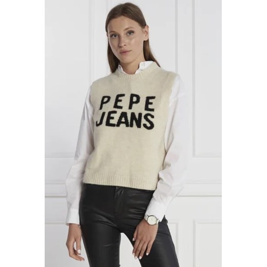 Pepe Jeans London Kamizelka knits | Regular Fit | z dodatkiem wełny ze sklepu Gomez Fashion Store w kategorii Kamizelki damskie - zdjęcie 172951318