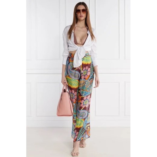 Guess Spodnie | Loose fit | z dodatkiem jedwabiu Guess XS okazja Gomez Fashion Store