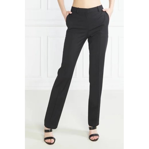 BOSS BLACK Wełniane spodnie Tameah | Slim Fit ze sklepu Gomez Fashion Store w kategorii Spodnie damskie - zdjęcie 172956415