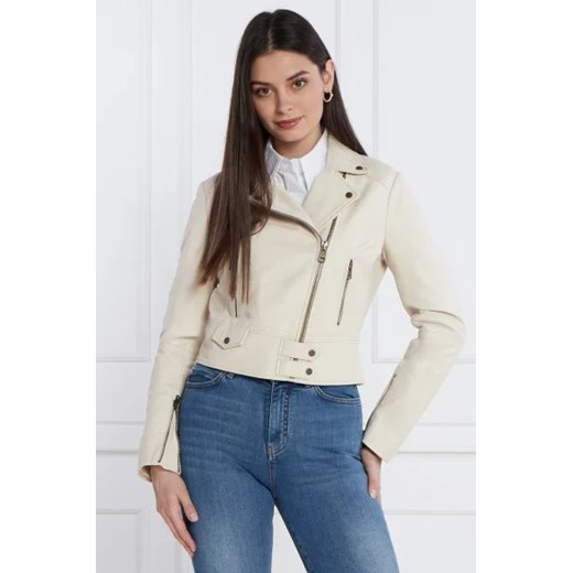 Pinko Skórzana ramoneska | Cropped Fit ze sklepu Gomez Fashion Store w kategorii Kurtki damskie - zdjęcie 172968936