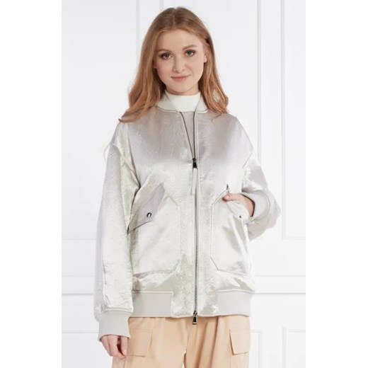 Max Mara Leisure Satynowa kurtka bomber | Oversize fit | z dodatkiem wełny ze sklepu Gomez Fashion Store w kategorii Kurtki damskie - zdjęcie 172978567