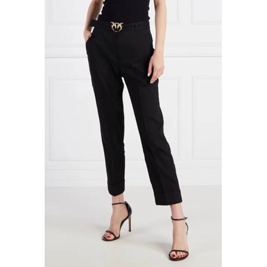 Pinko Lniane spodnie z paskiem | Regular Fit ze sklepu Gomez Fashion Store w kategorii Spodnie damskie - zdjęcie 172981155