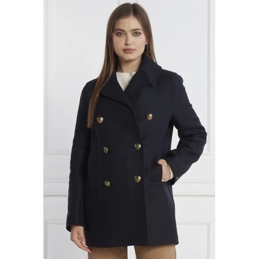 Tommy Hilfiger Wełniany płaszcz BLEND PREP CLASSIC | z dodatkiem kaszmiru Tommy Hilfiger 38 wyprzedaż Gomez Fashion Store