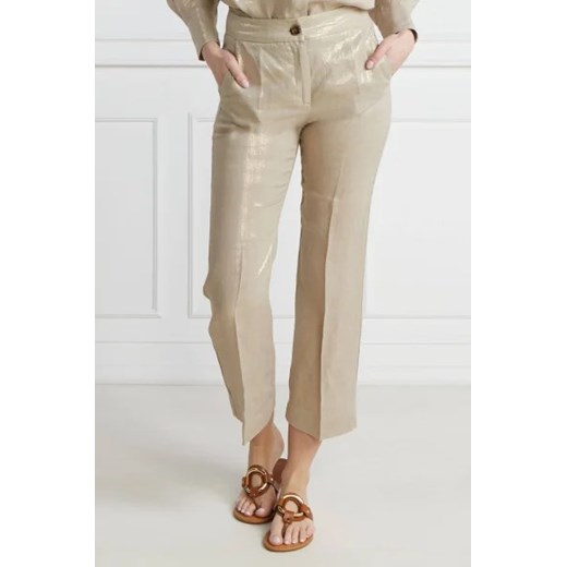 Marella SPORT Lniane spodnie TURBIGO | Regular Fit 38 wyprzedaż Gomez Fashion Store