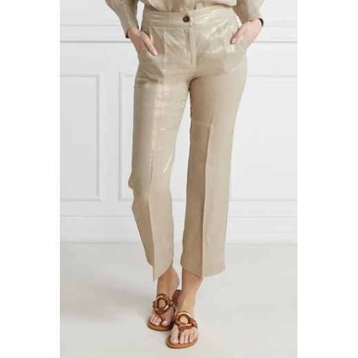 Marella SPORT Lniane spodnie TURBIGO | Regular Fit ze sklepu Gomez Fashion Store w kategorii Spodnie damskie - zdjęcie 172989218
