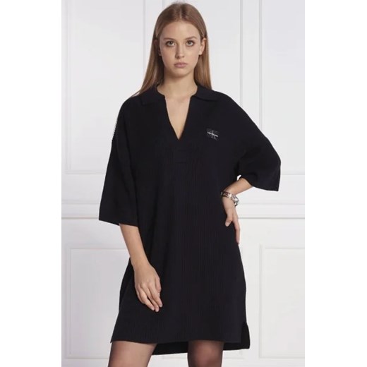 CALVIN KLEIN JEANS Sukienka | z dodatkiem wełny ze sklepu Gomez Fashion Store w kategorii Sukienki - zdjęcie 172991555