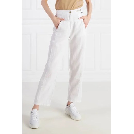 Aeronautica Militare Spodnie | Straight fit | z dodatkiem lnu ze sklepu Gomez Fashion Store w kategorii Spodnie damskie - zdjęcie 172995297
