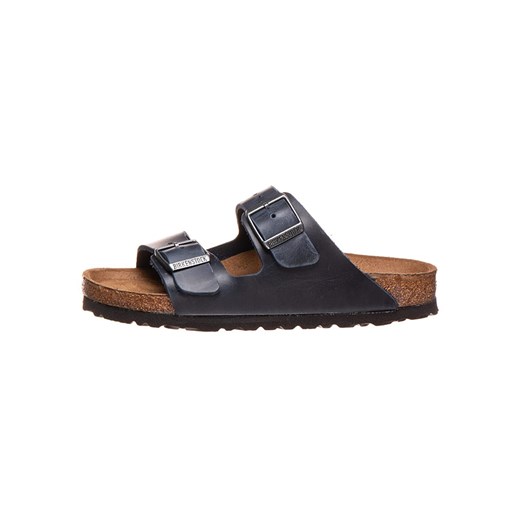 Birkenstock Skórzane klapki &quot;Arizona&quot; w kolorze granatowym ze sklepu Limango Polska w kategorii Klapki damskie - zdjęcie 172998766