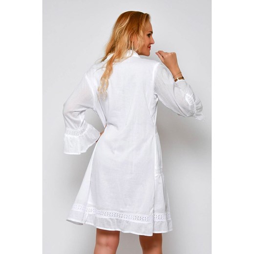 Sukienka H.H.G. mini z długimi rękawami biała luźna 