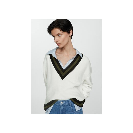 Mango Sweter College 67007147 Biały Straight Fit ze sklepu MODIVO w kategorii Swetry damskie - zdjęcie 172999587