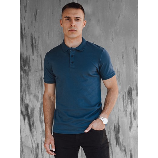 Koszulka męska polo niebieska Dstreet PX0603 ze sklepu DSTREET.PL w kategorii T-shirty męskie - zdjęcie 173000328