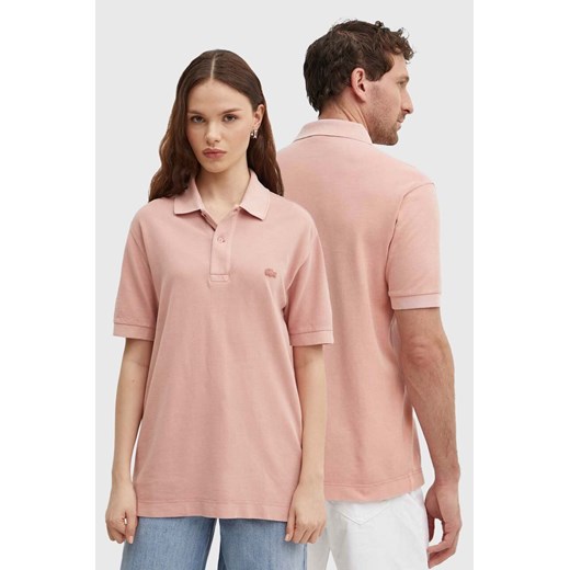 Lacoste polo bawełniane kolor różowy gładki PH3450 S0I ze sklepu ANSWEAR.com w kategorii T-shirty męskie - zdjęcie 173000378