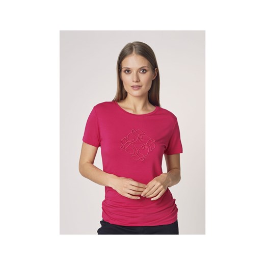Różowy T-shirt damski z wilgą Ochnik One Size wyprzedaż OCHNIK