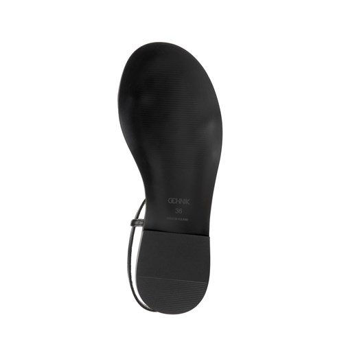 Czarne skórzane sandały płaskie damskie Ochnik One Size okazyjna cena OCHNIK