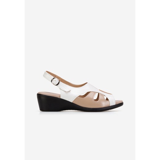 Białe sandały na niskim koturnie Sizia Zapatos 36 promocyjna cena Zapatos