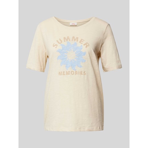 T-shirt z nadrukiem ze sloganem ze sklepu Peek&Cloppenburg  w kategorii Bluzki damskie - zdjęcie 173004836