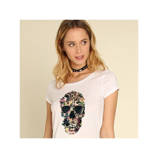 WOOOP Koszulka "Vintage Skull" w kolorze białym Wooop L okazja Limango Polska