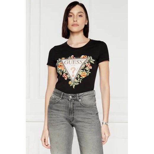 GUESS T-shirt TRIANGLE FLOWERS | Regular Fit Guess S Gomez Fashion Store promocja