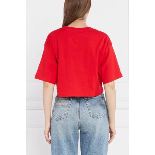 Tommy Jeans T-shirt TJW OVR CRP LETTERMAN FLAG TEE | Cropped Fit Tommy Jeans XL okazja Gomez Fashion Store