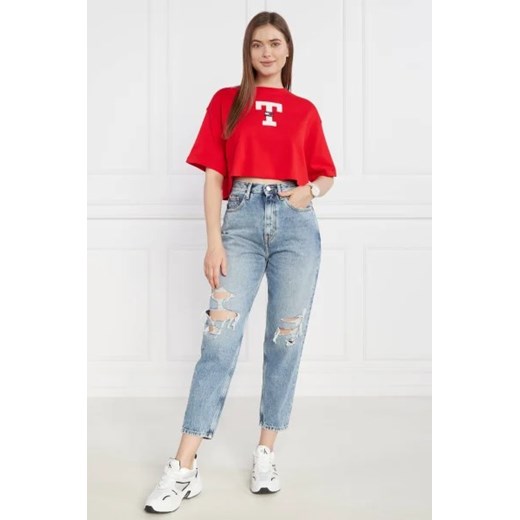 Tommy Jeans T-shirt TJW OVR CRP LETTERMAN FLAG TEE | Cropped Fit Tommy Jeans S promocja Gomez Fashion Store