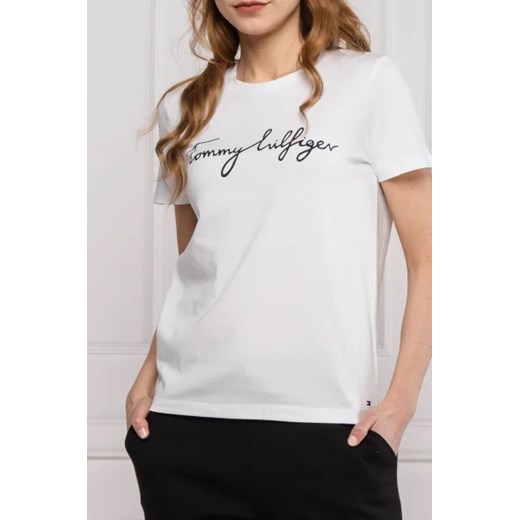 Tommy Hilfiger T-shirt | Regular Fit ze sklepu Gomez Fashion Store w kategorii Bluzki damskie - zdjęcie 173010245