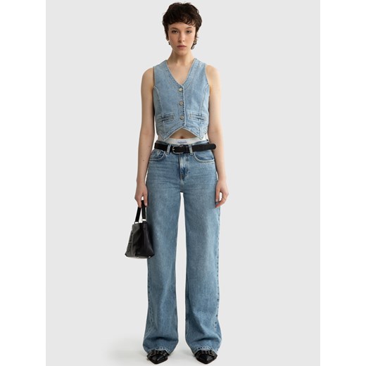 Kamizelka damska jeansowa slim niebieska Lilu 208 ze sklepu Big Star w kategorii Kamizelki damskie - zdjęcie 173011377