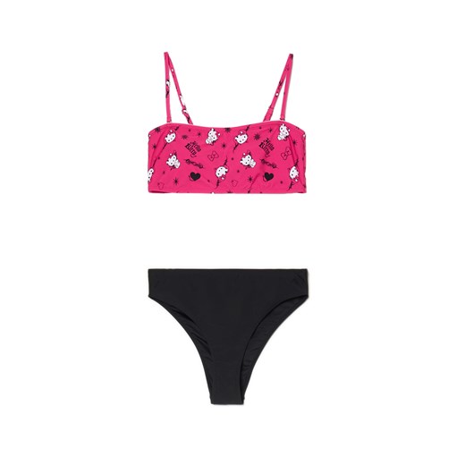 Cropp - Czarno-różowy kostium kąpielowy Hello Kitty - czarny Cropp M Cropp