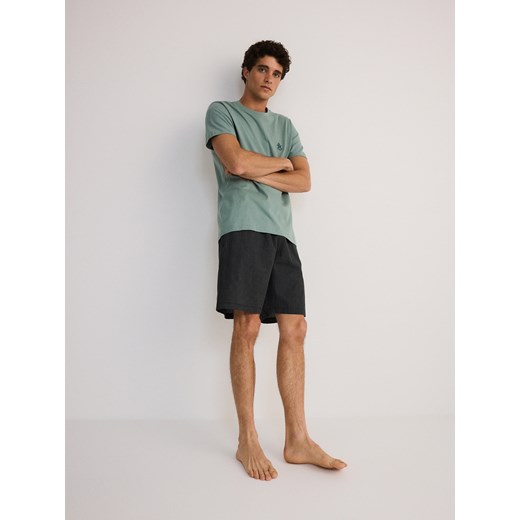 Reserved - Dwuczęściowa piżama z haftem - jasnozielony ze sklepu Reserved w kategorii Piżamy męskie - zdjęcie 173012839