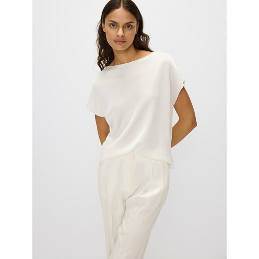 Reserved - Dzianinowa bluzka - złamana biel ze sklepu Reserved w kategorii Bluzki damskie - zdjęcie 173012868