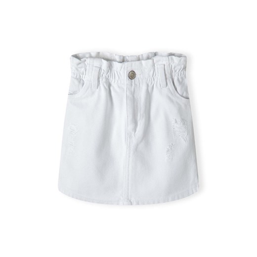 Biała spódniczka jeansowa z przeszyciami dla dziewczynki Minoti 122/128 5.10.15