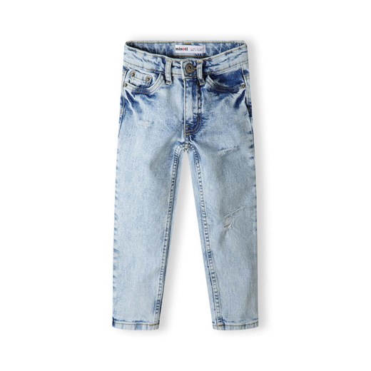 Jasnoniebieskie chłopięce spodnie jeansowe z przetarciami Minoti 98/104 5.10.15