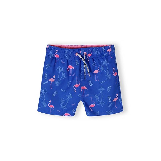 Niebieskie kąpielówki dla chłopca z flamingami Minoti 146/152 5.10.15