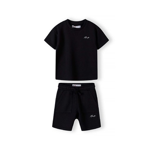 Czarny komplet dla małego chłopca- t-shirt i szorty Minoti 116/122 5.10.15