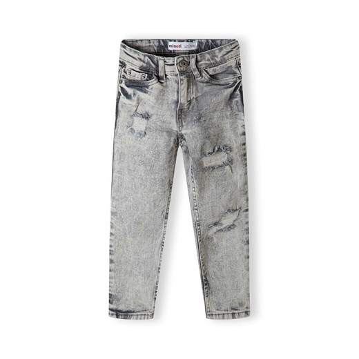 Stylowe spodnie jeansowe szare z przetarciami dla chłopca Minoti 134/140 5.10.15